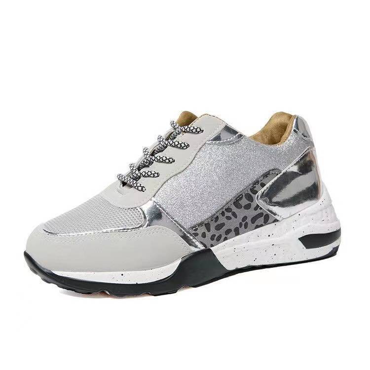 Lace Up Wedge Walking Sneakers