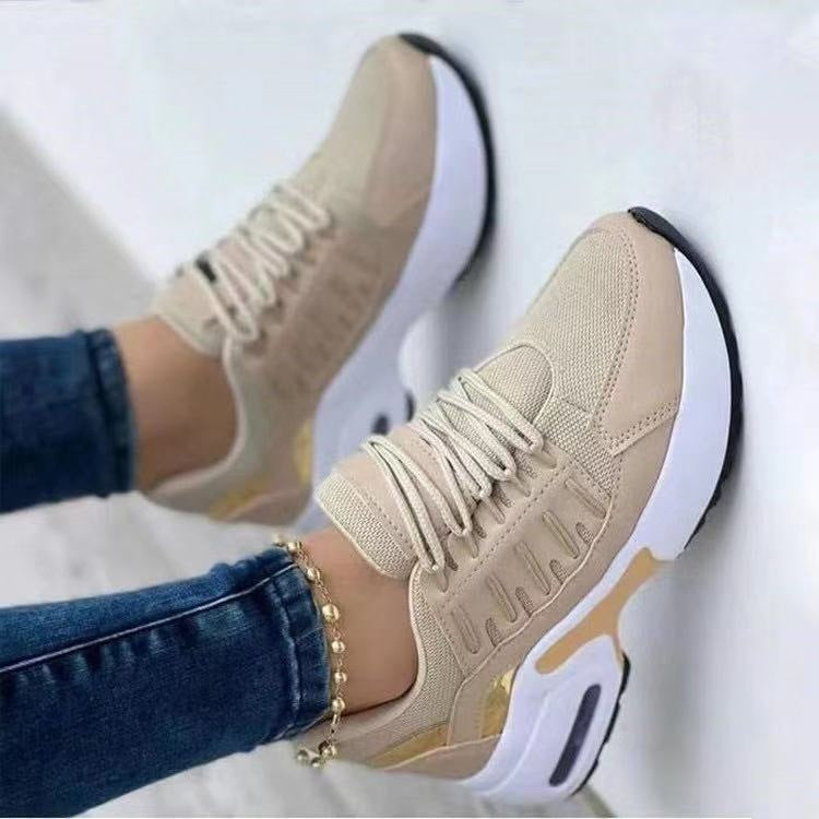 Wedge Running Sports Lace Up Sneakers