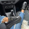 Chunky Heel  Lace-up Sneakers
