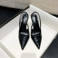 Snakeskin Stiletto Pointed-Toe Heels