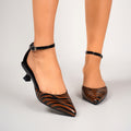 Side Cutout One-strap Chunky Low-Heels