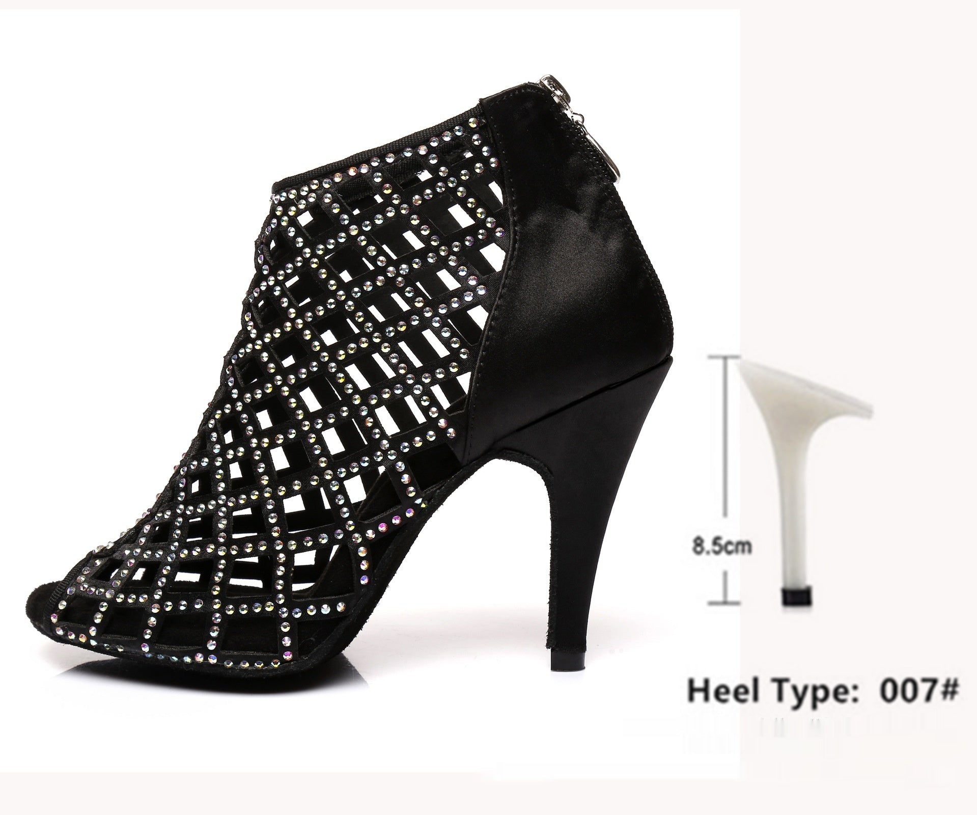 Black Satin High Heels