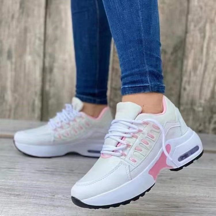 Wedge Running Sports Lace Up Sneakers