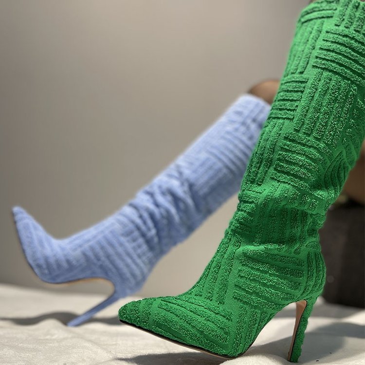 Pointed Toe Thermal Towel Boots