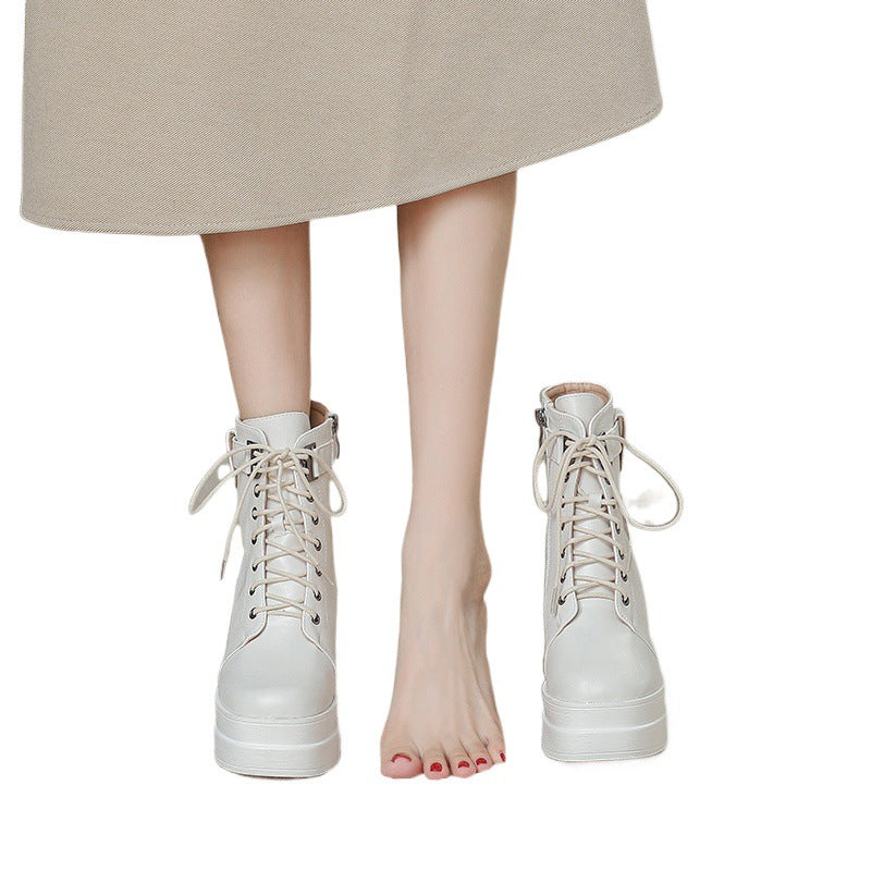 Short Platform Thick High Heel Boots