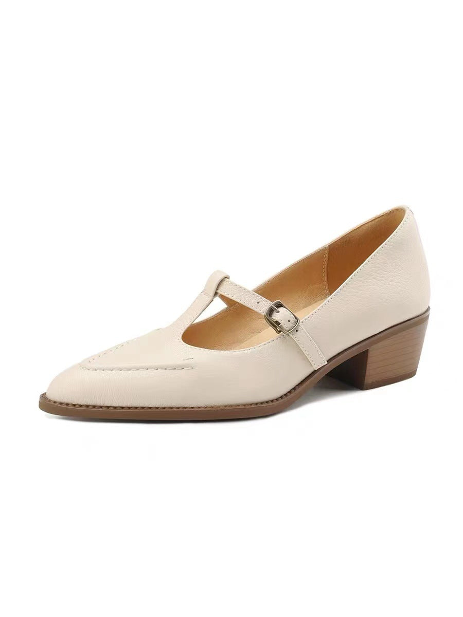 French Retro Pointed Toe Flats
