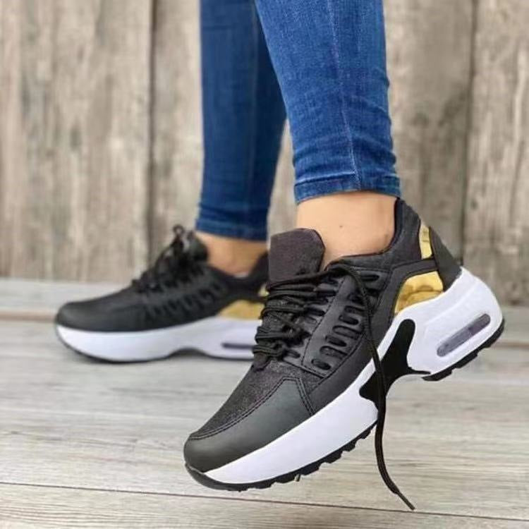 Wedge Running Sports Lace Up Sneakers