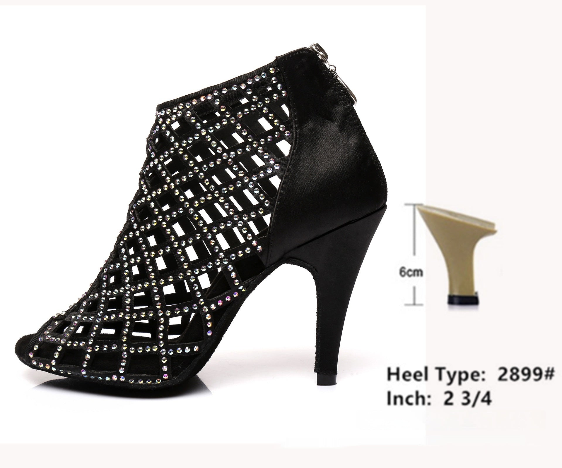 Black Satin High Heels