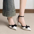 Little Black Dress Pointed-Toe Bow High Heels