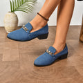 Pointed Toe Chain & Butterfly Embellished Slip-On Flats