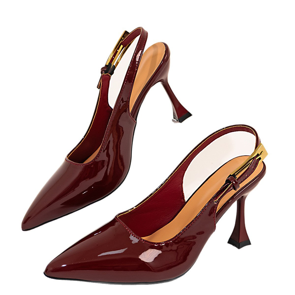 Back-Strap Closed-Toe High Heels