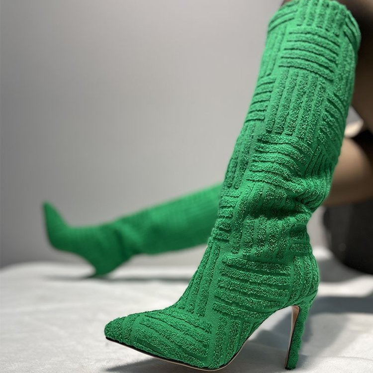 Pointed Toe Thermal Towel Boots