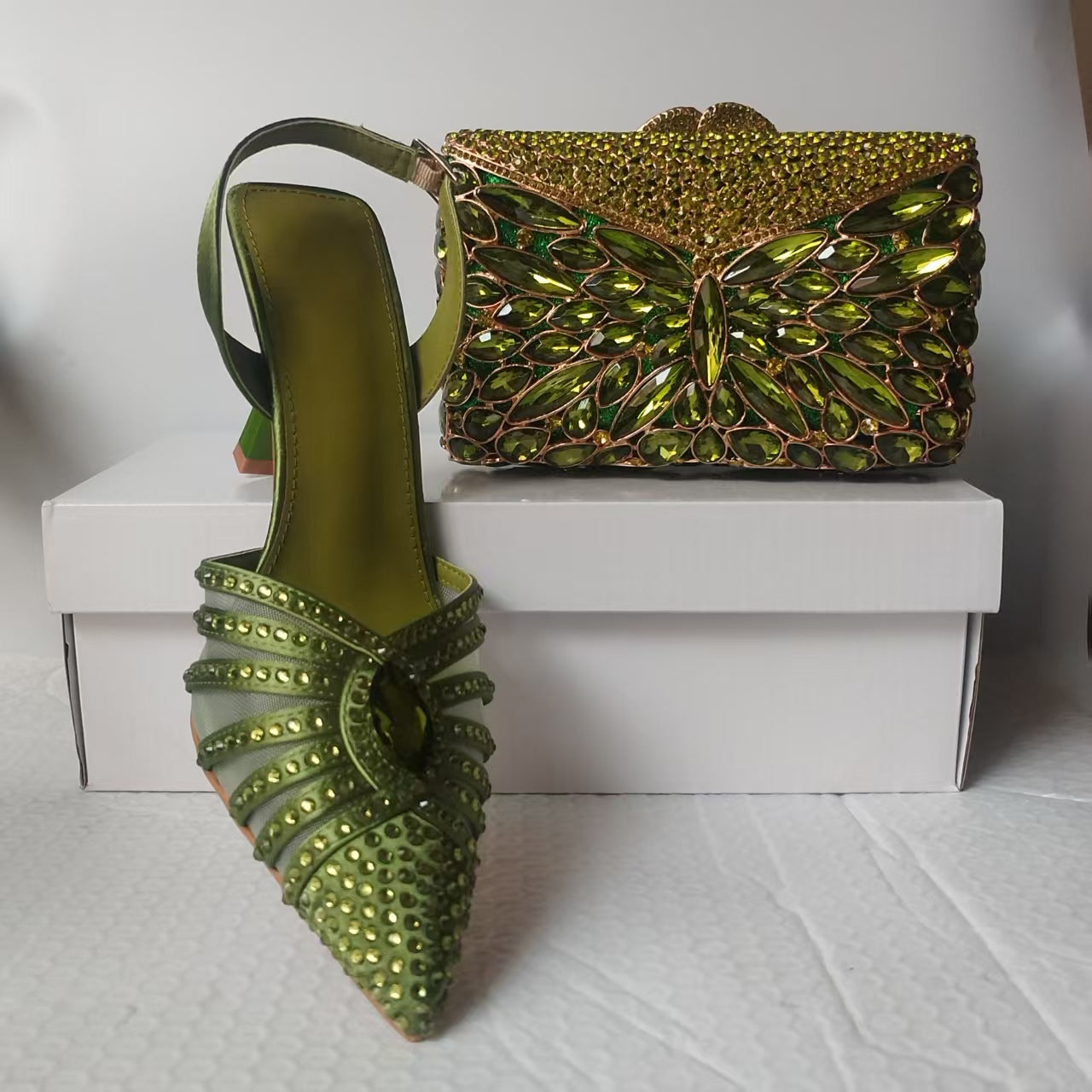 Crystal Rhinestone Pointed-Toe Flats