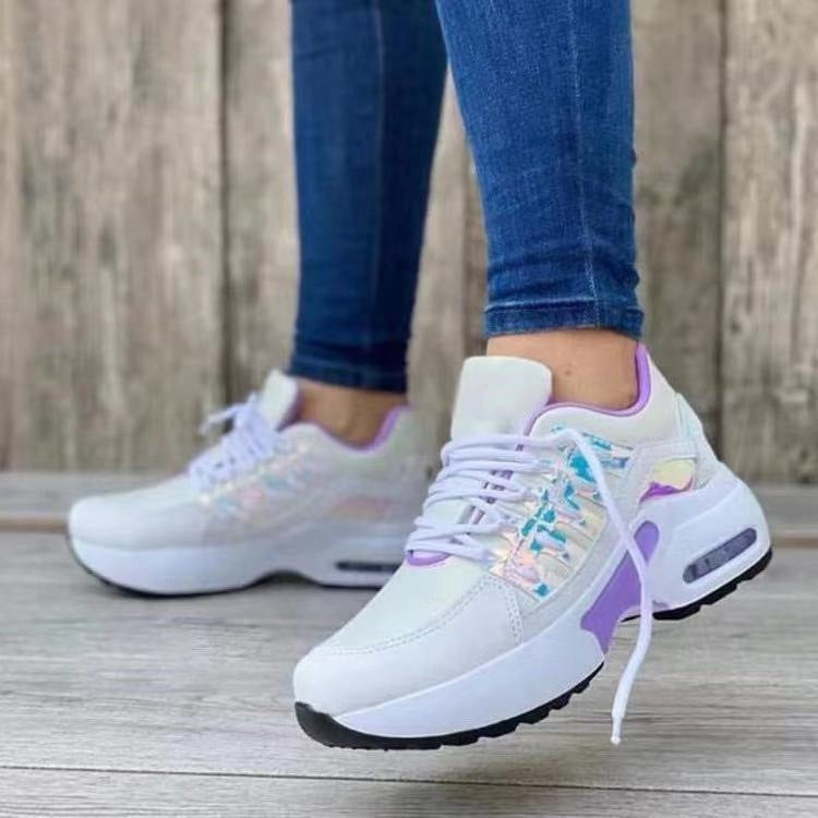 Wedge Running Sports Lace Up Sneakers