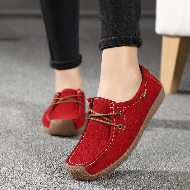 Frosted Lace-up Flat Sneakers