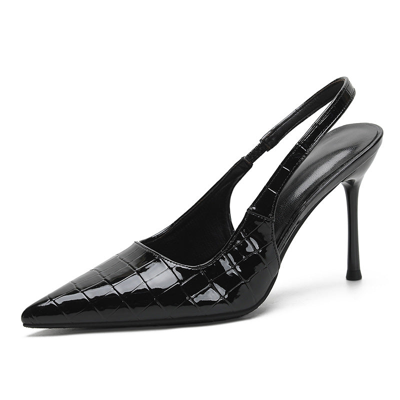 Snakeskin Stiletto Pointed-Toe Heels