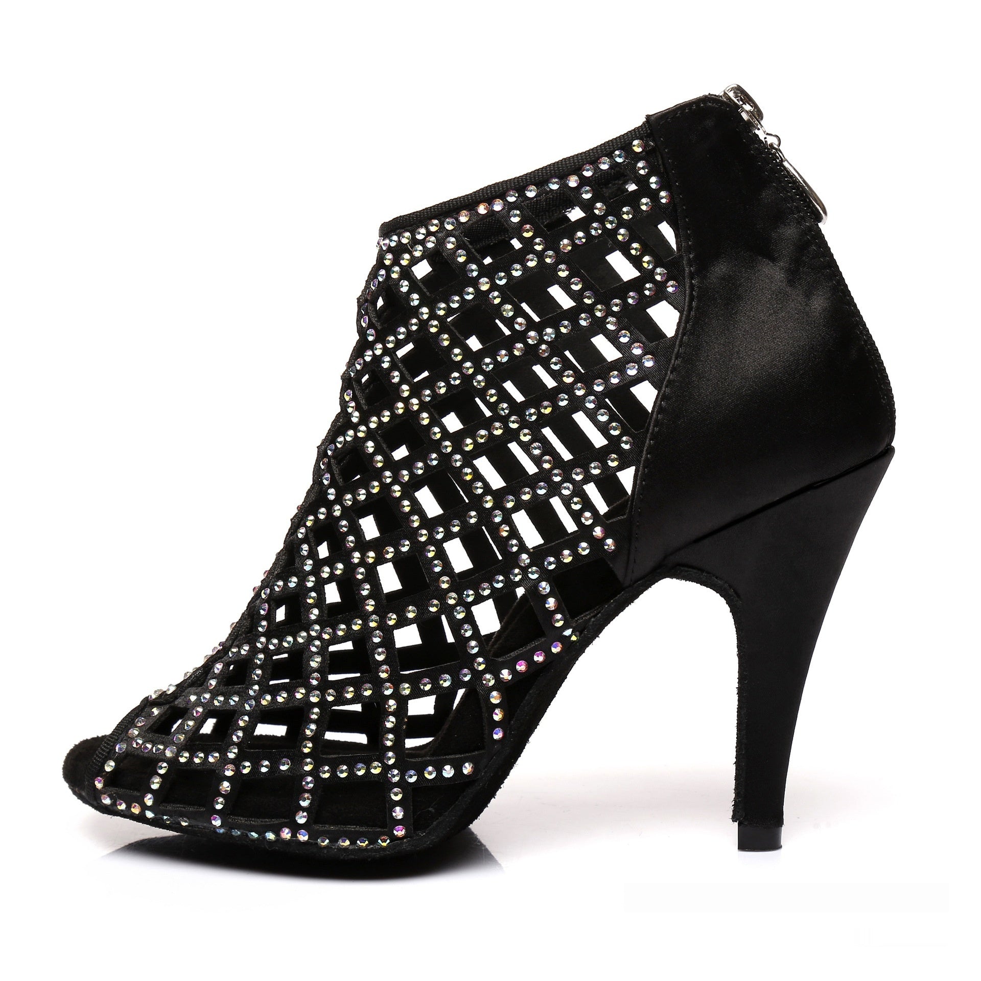 Black Satin High Heels