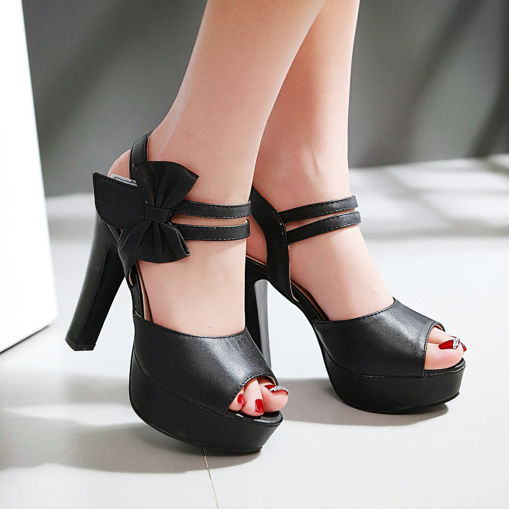 Fish-Mouth Bow-Knot Sandals