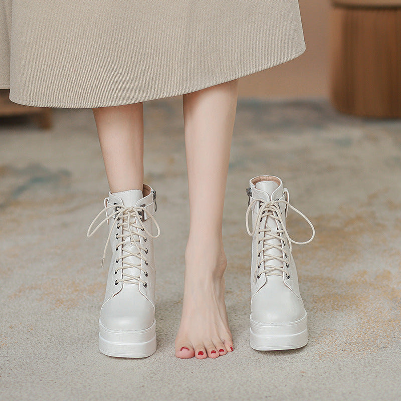 Short Platform Thick High Heel Boots