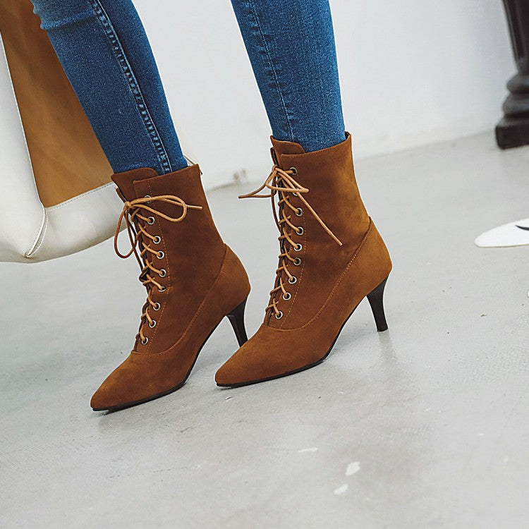 Pointed-Toe Stiletto Ankle Boots