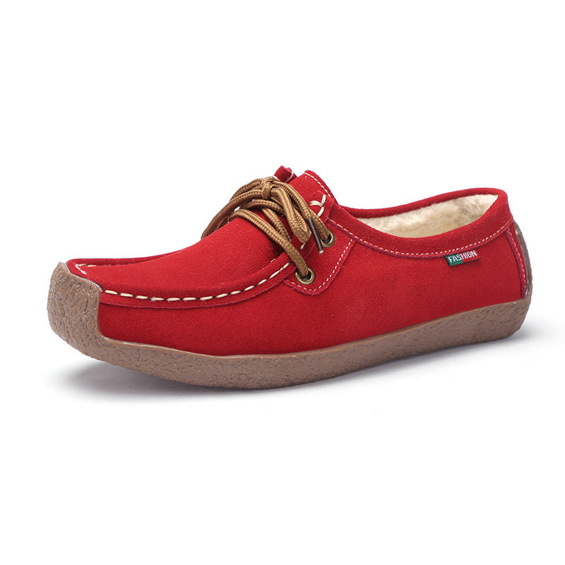 Frosted Lace-up Flat Sneakers