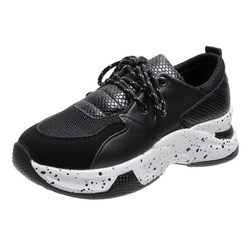 Leopard Print Lace Up Sports Sneakers