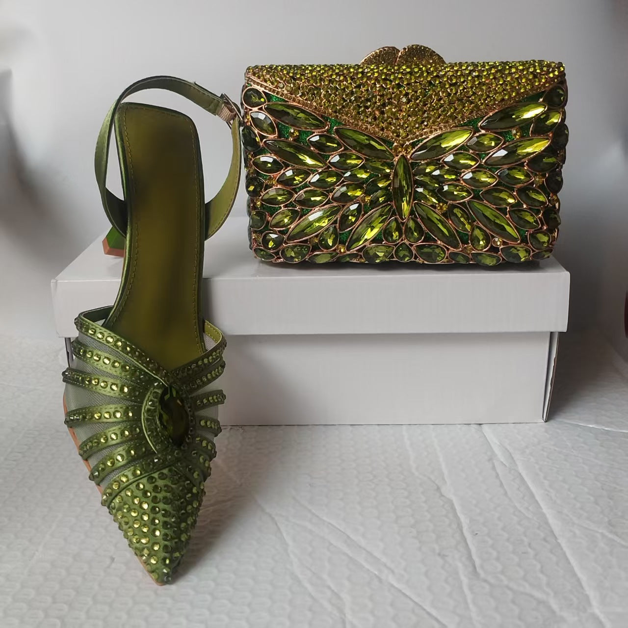 Crystal Rhinestone Pointed-Toe Flats