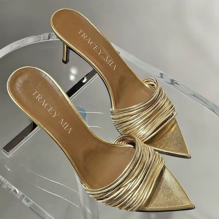 Rope Strappy Pointed High-Heeled Sandals