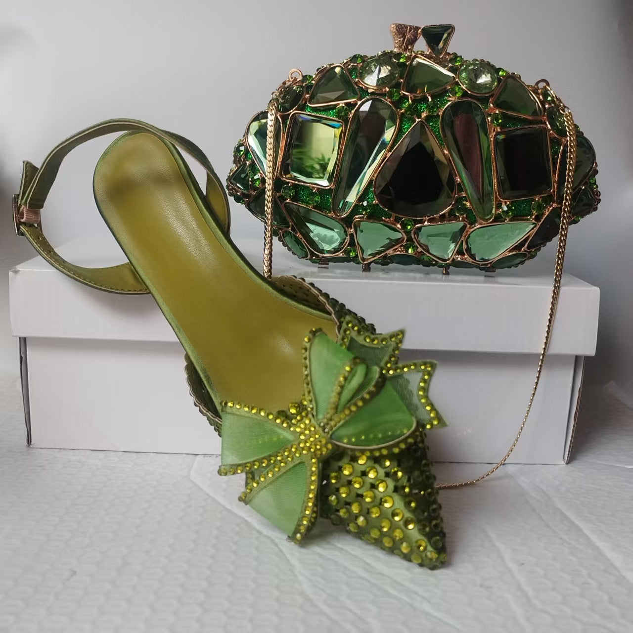 Crystal Rhinestone Pointed-Toe Flats