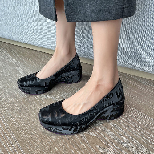 Bold Platform Square-Toe Flats