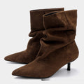 Brown Ambition | Slouch Kitten Heel Ankle Boots