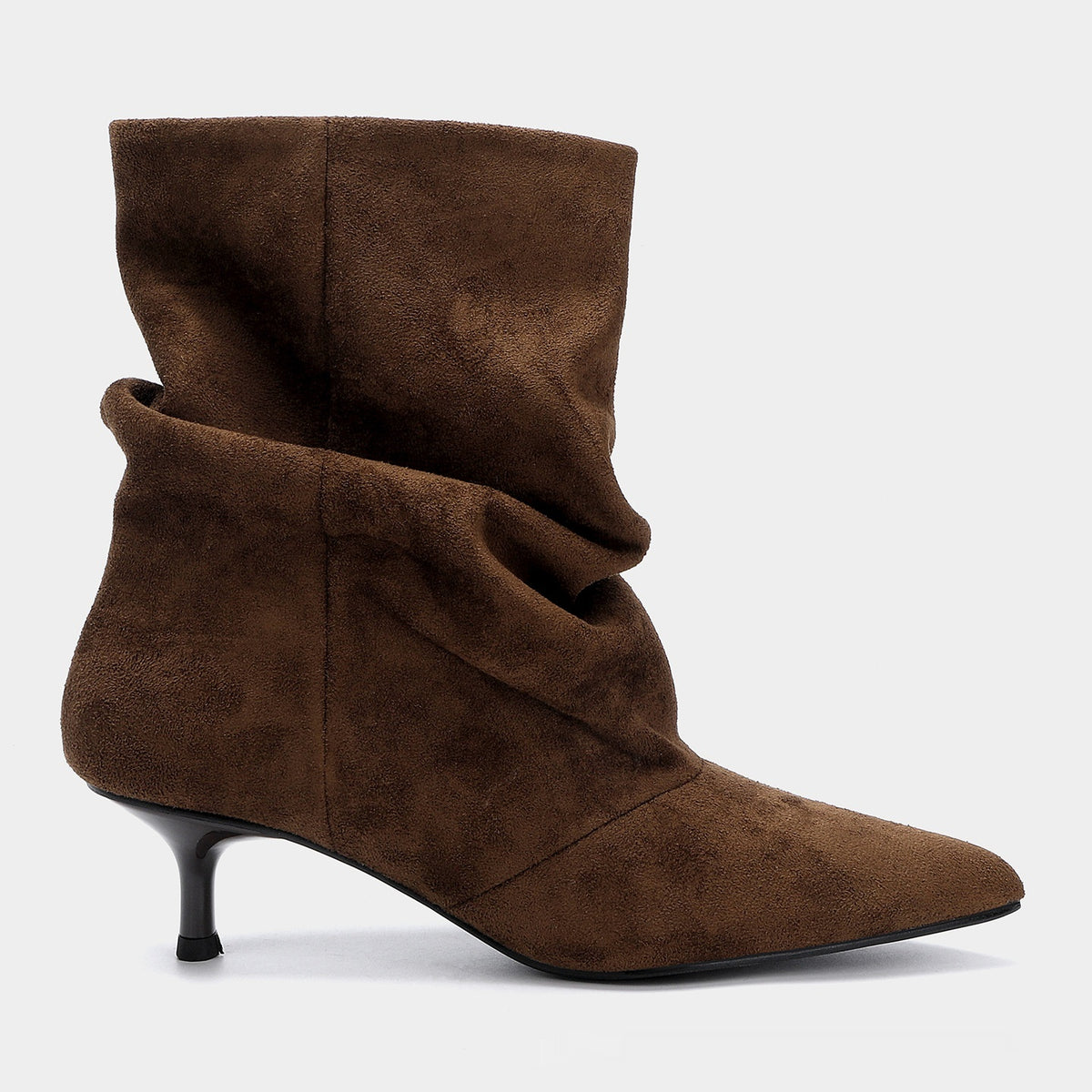 Brown Ambition | Slouch Kitten Heel Ankle Boots