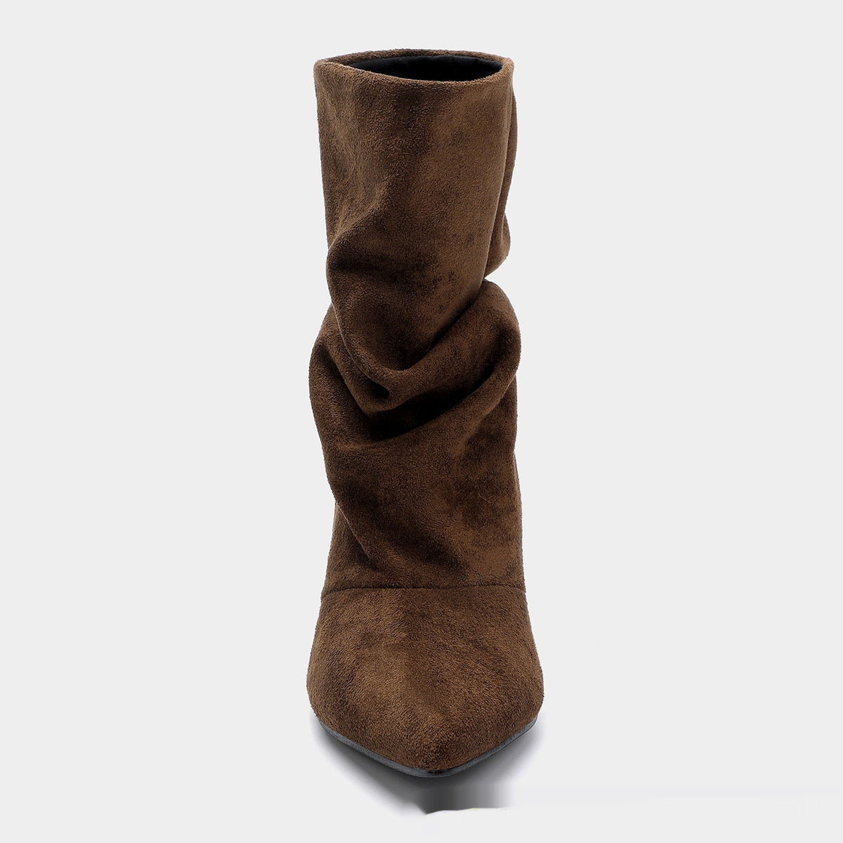 Brown Ambition | Slouch Kitten Heel Ankle Boots