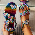 Butterfly Bow Round Toe Flat Sandals