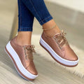 Cross-Strap Ribbon Platform Sneakers