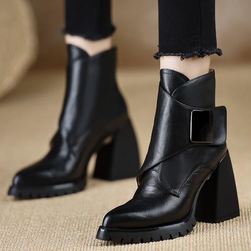 Hard To Handle | Buckle Block Heel Ankle Boots