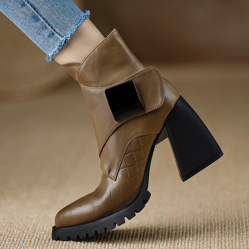 Hard To Handle | Buckle Block Heel Ankle Boots
