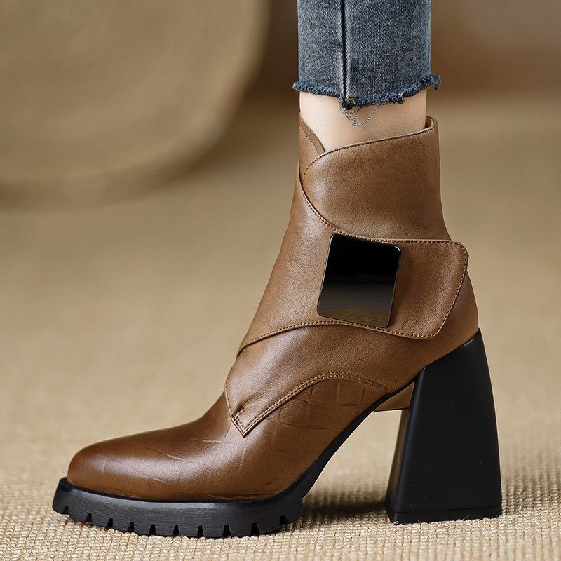 Hard To Handle | Buckle Block Heel Ankle Boots