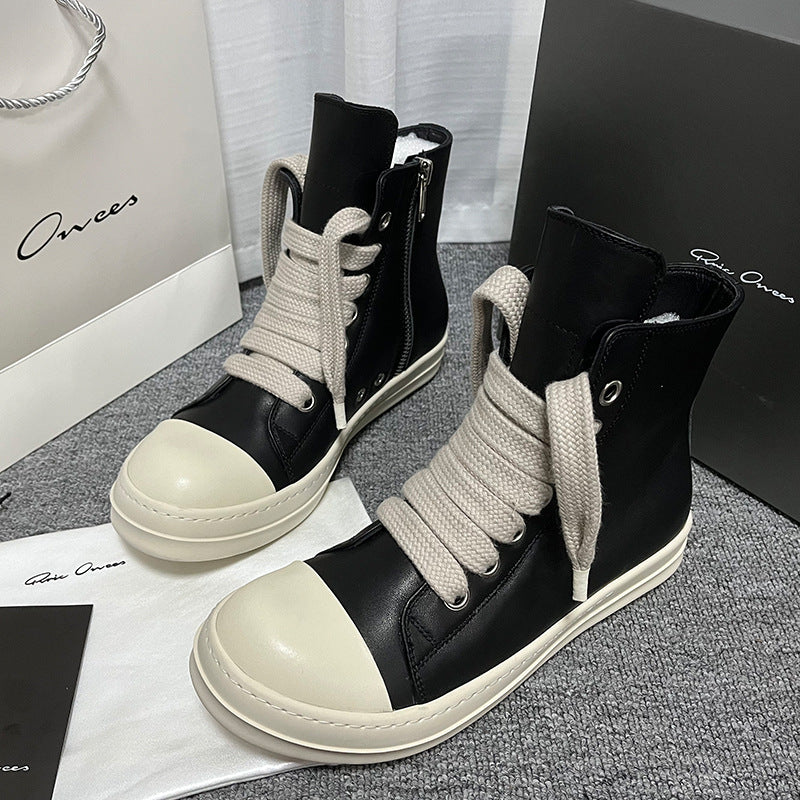 High-Top Leather Sneakers