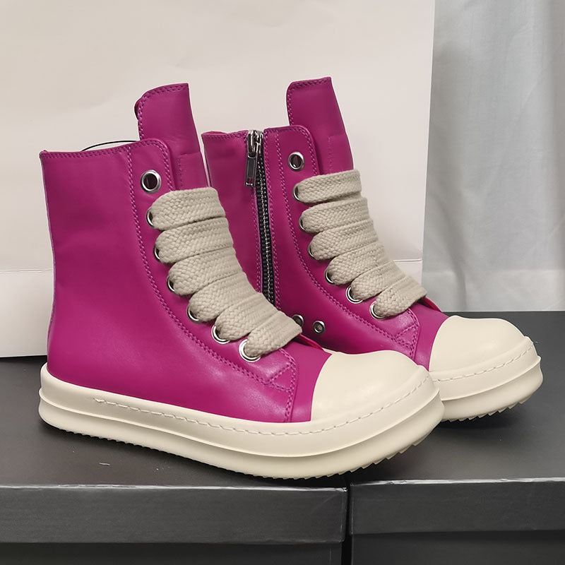 High-Top Leather Sneakers