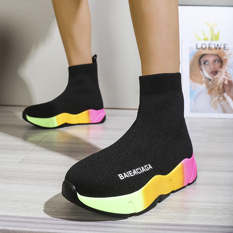 Knit Sock Platform Sneakers