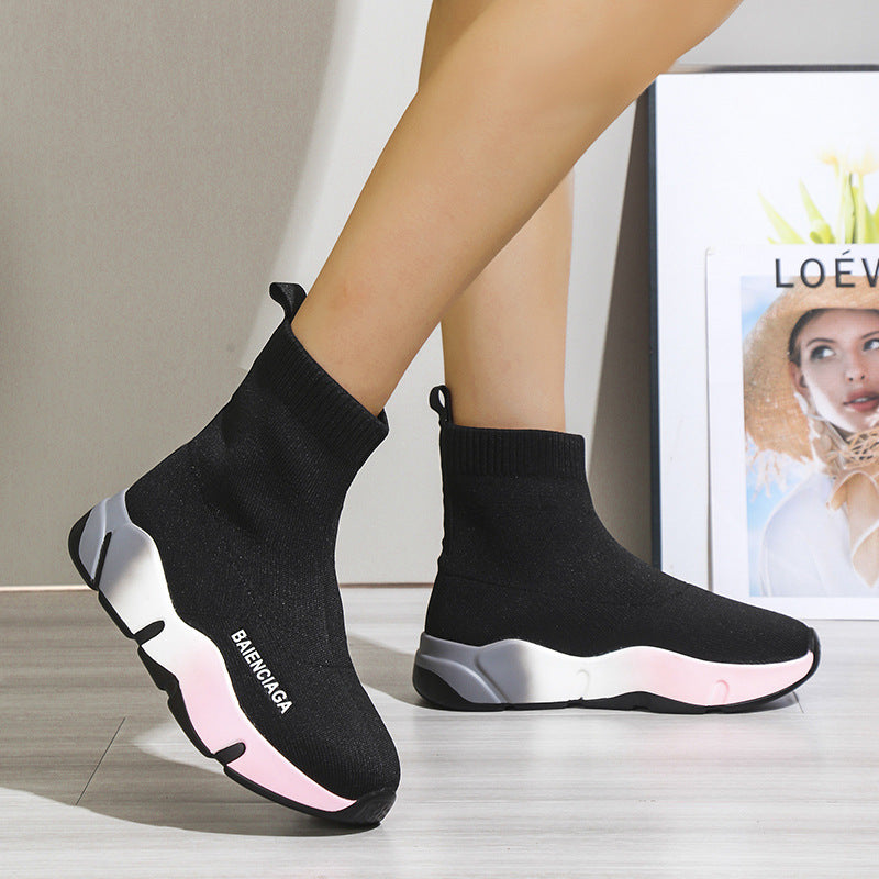 Knit Sock Platform Sneakers