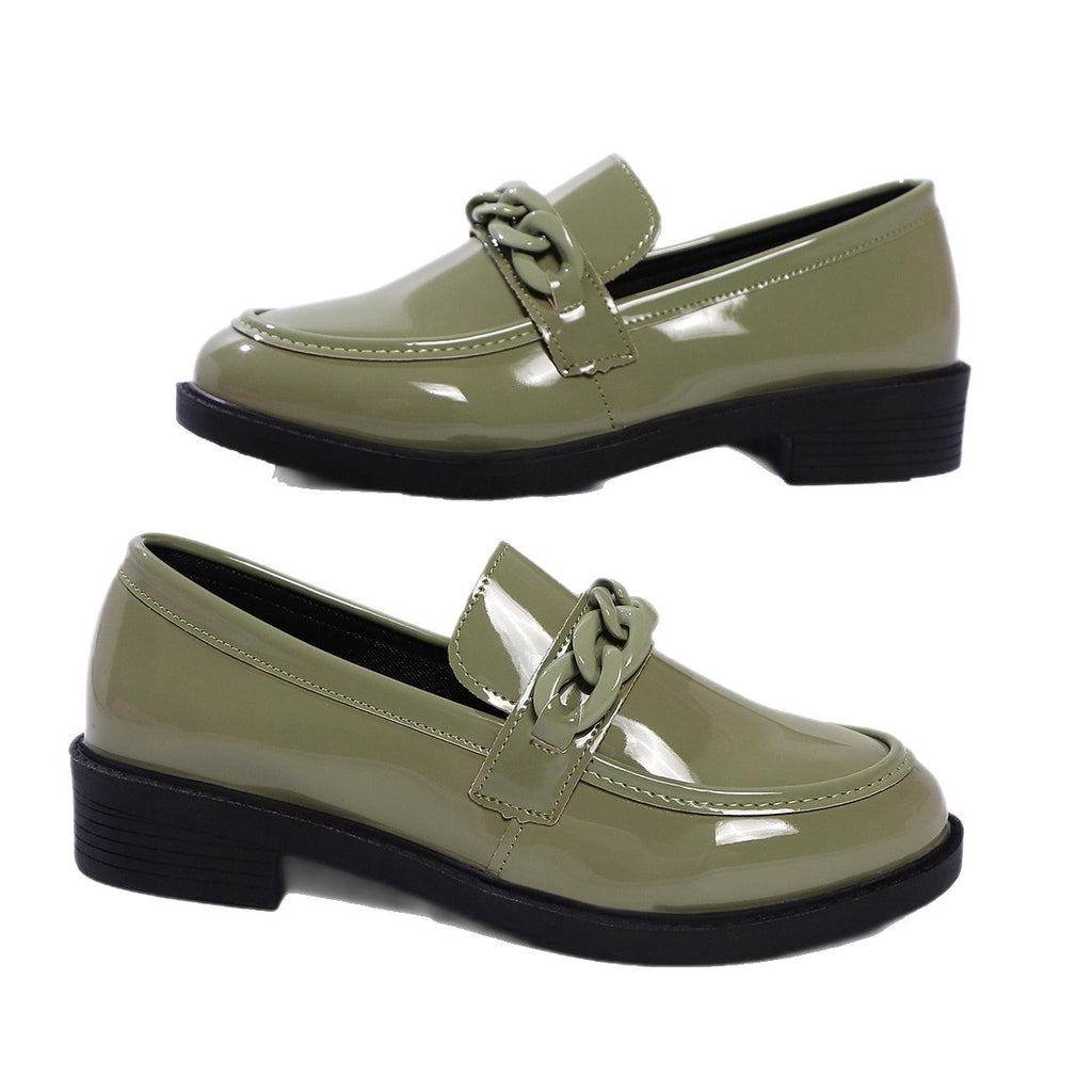 Patent Leather Platform Loafer Flats
