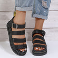 Peep Toe Platform Buckle Sandals