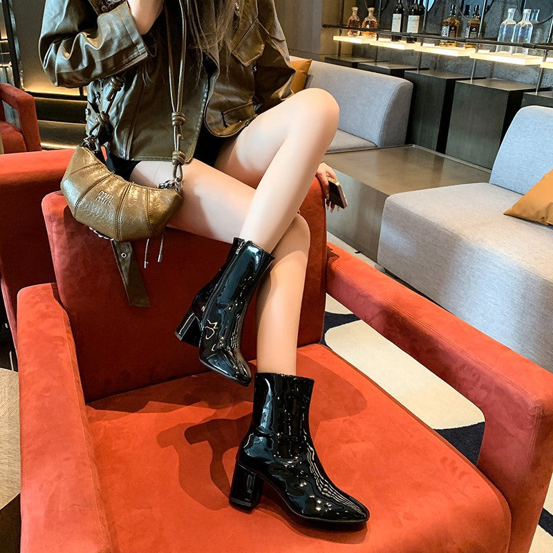 Pointed-Toe High-Heel Ankle Boots