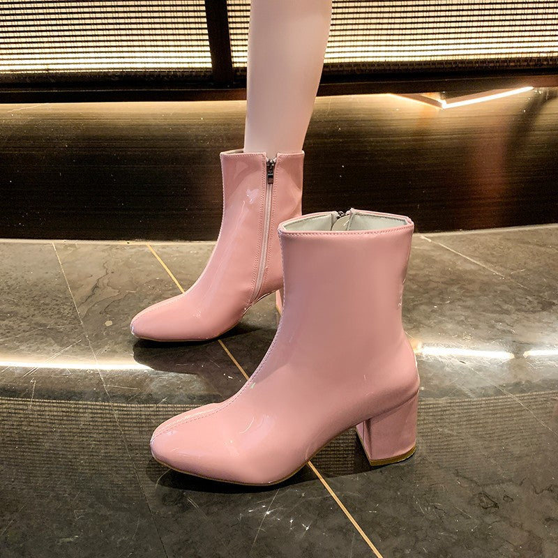 Pointed-Toe High-Heel Ankle Boots