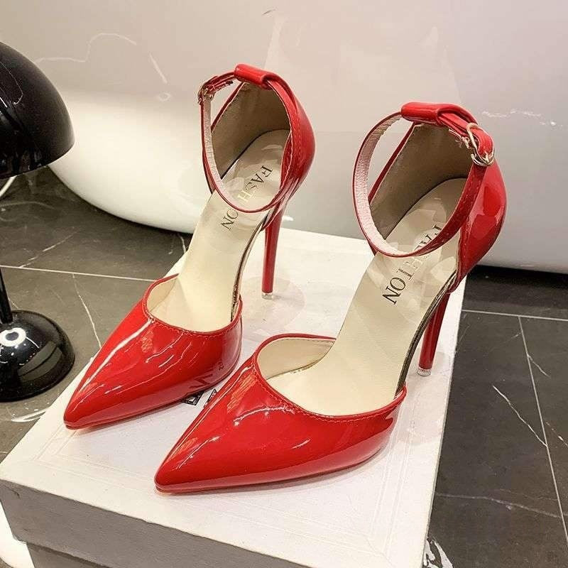 Pointed Toe Single-Strap Stiletto Heels