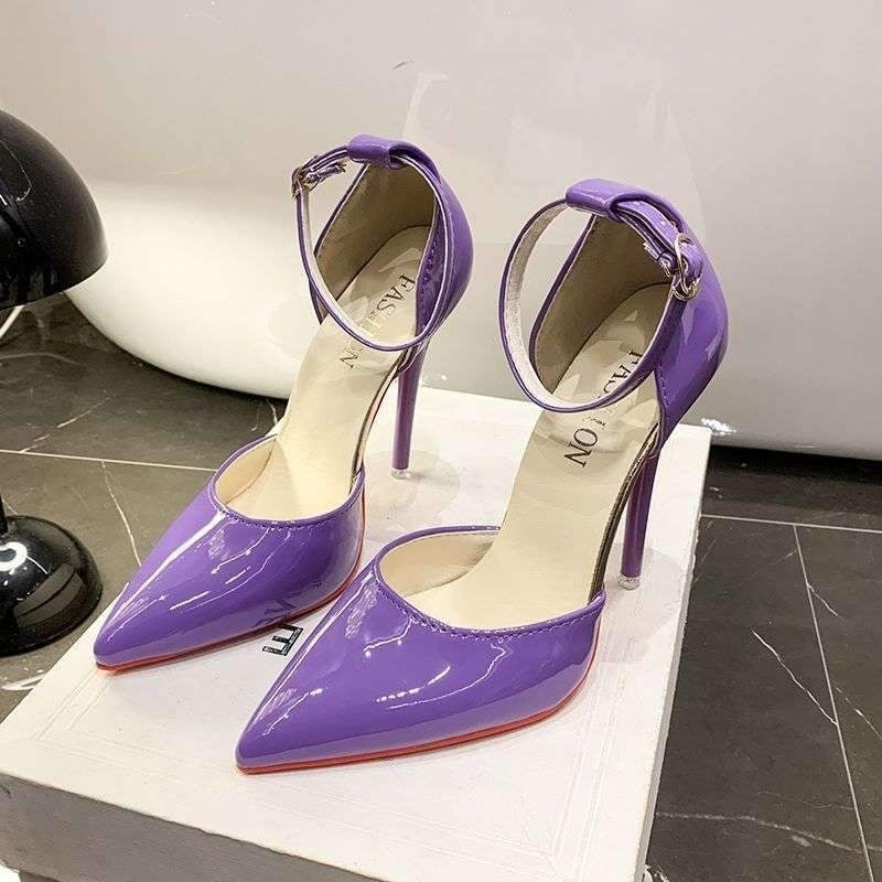 Pointed Toe Single-Strap Stiletto Heels