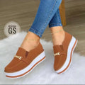 Round-Toe Platform Slip-On Sneakers