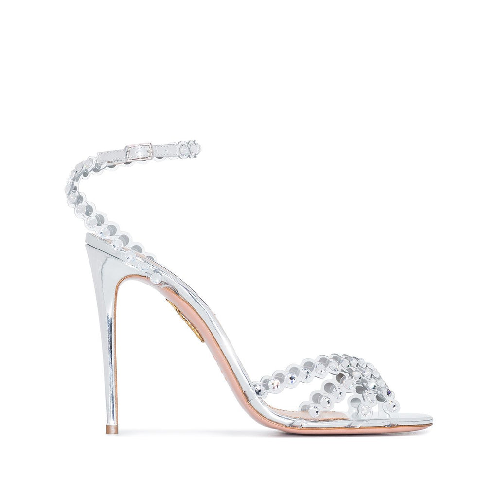 Round Toe Ankle-Strap Stiletto Sandals